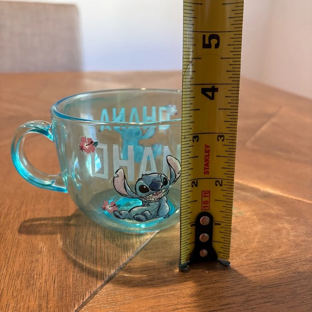 Disney Lilo & Stitch Blue Glass Character Mug Ohana - Picture 5 of 5